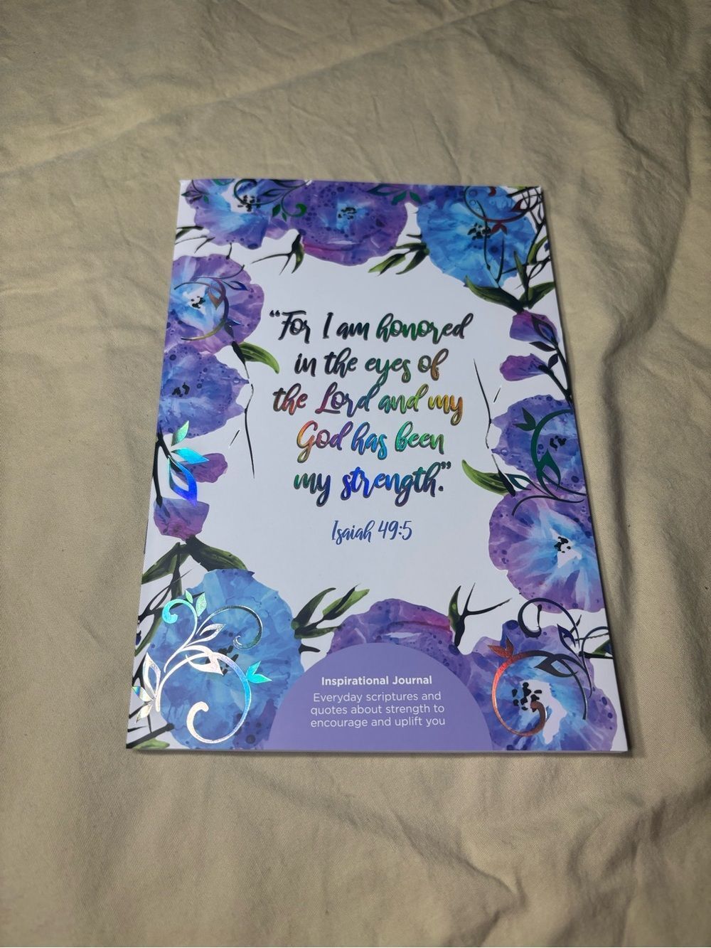 New Inspirational Floral Journal with Purple & Blue Watercolor Flowers Spiritual